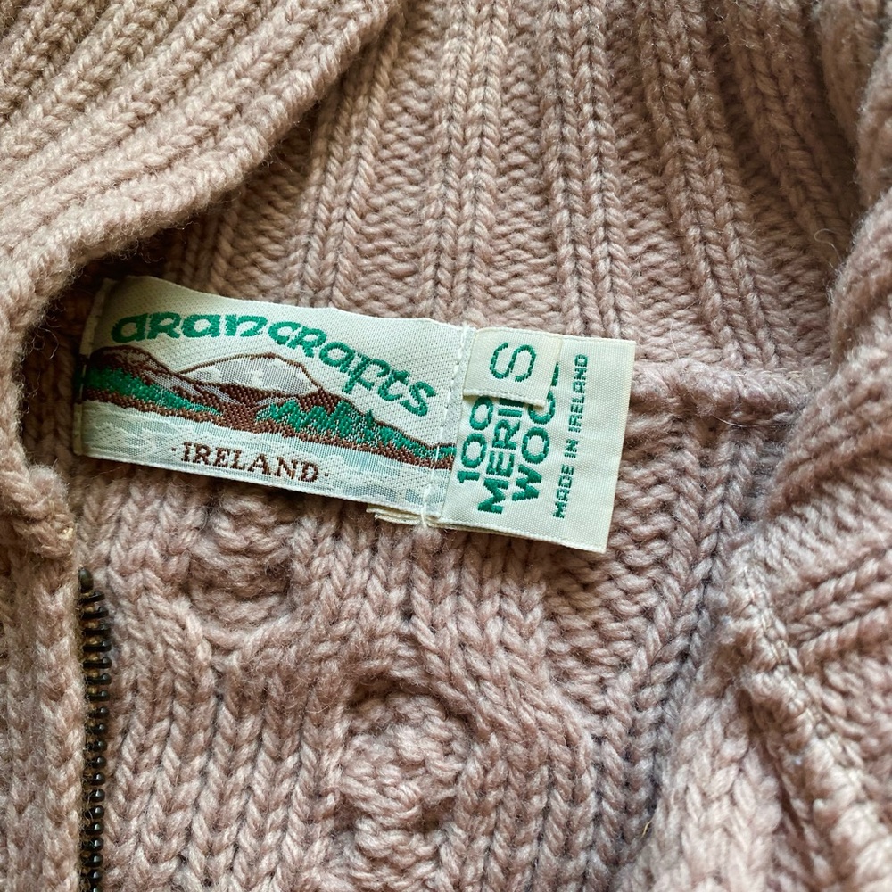 Aran Crafts Cable Knit Zip-Up Sweater - Picture 6 of 6